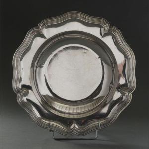 Hollow Round Silver Dish, 19th Century 