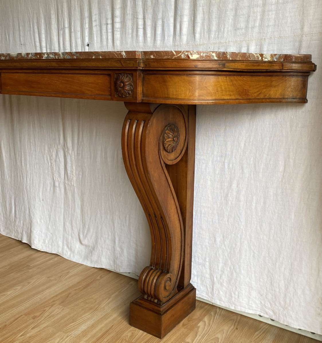 Large Louis XVI Style Console In Walnut XIX-photo-2