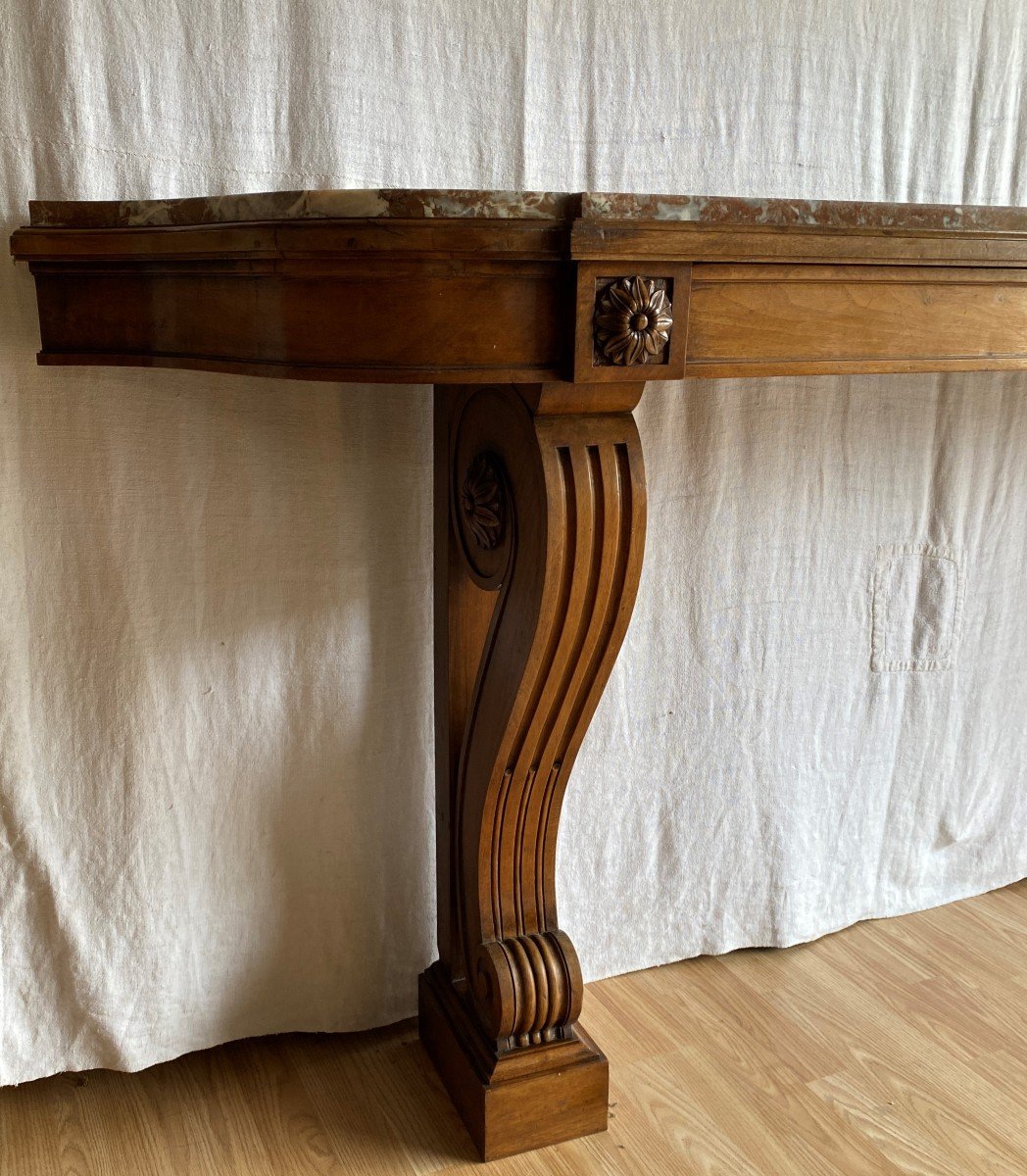 Large Louis XVI Style Console In Walnut XIX-photo-3