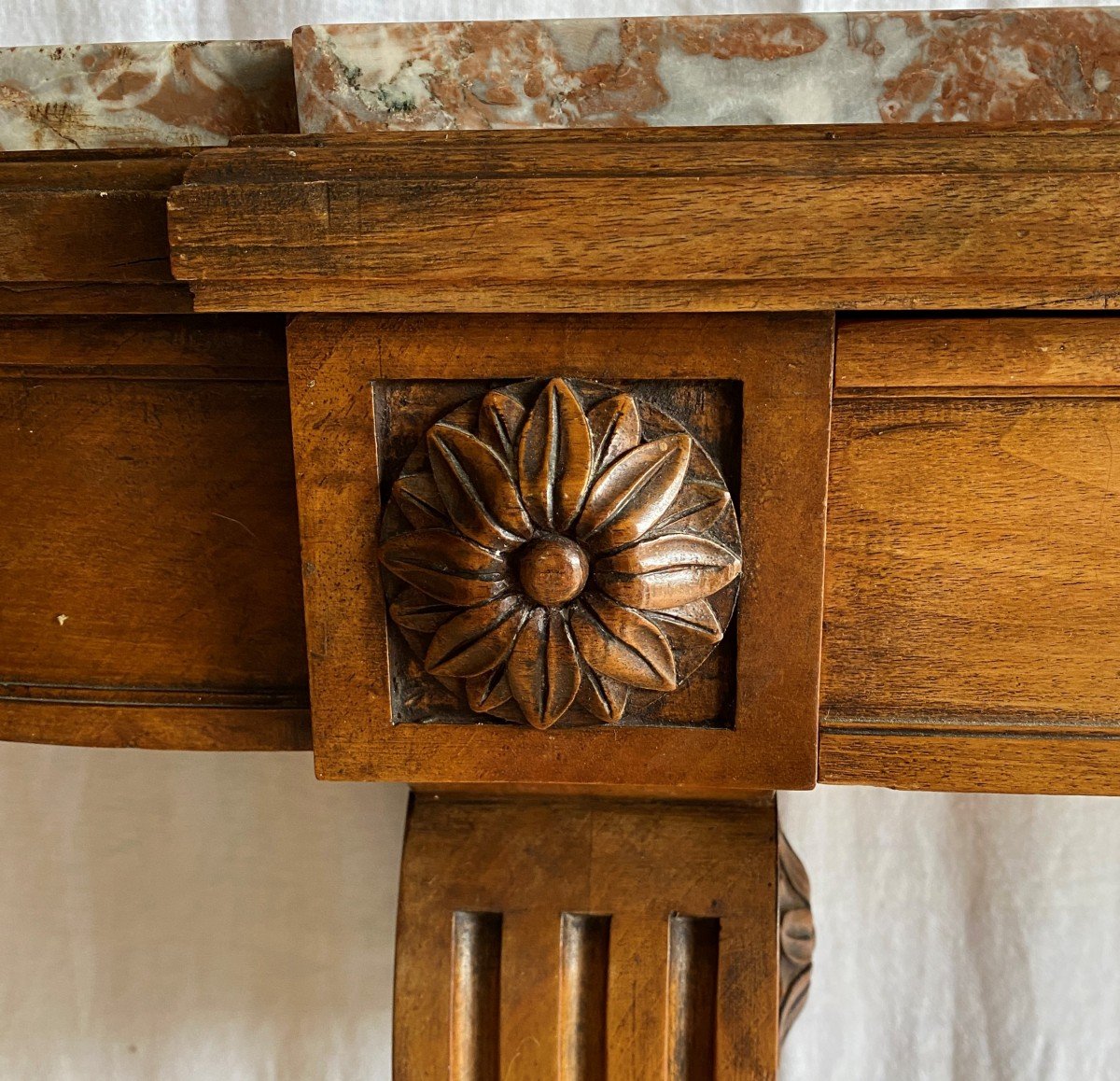 Large Louis XVI Style Console In Walnut XIX-photo-3