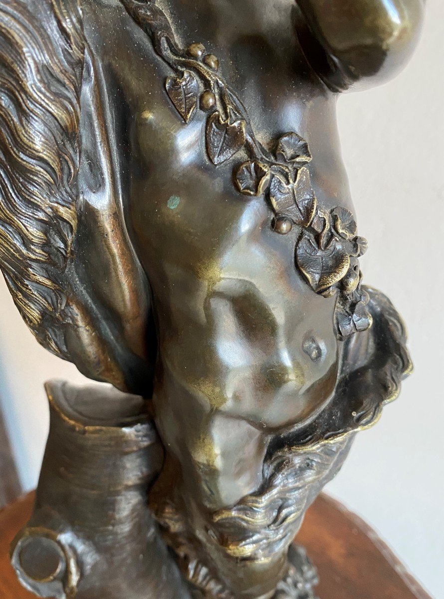 Clodion Bronze Representative A Fauna Quenching His Thirst XIX-photo-4