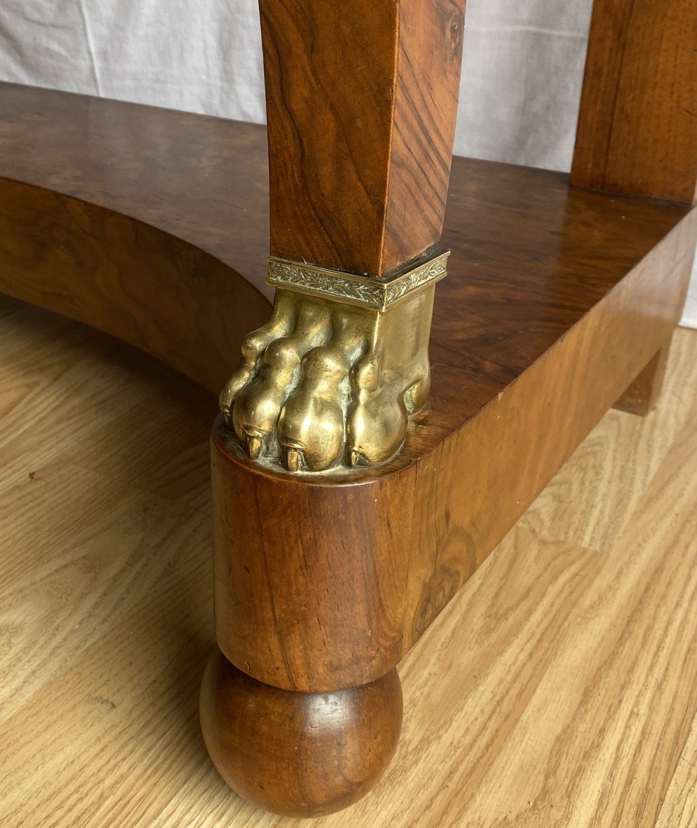 Ogee Console Lion Paws Claw Feet In Walnut 19th Century-photo-3