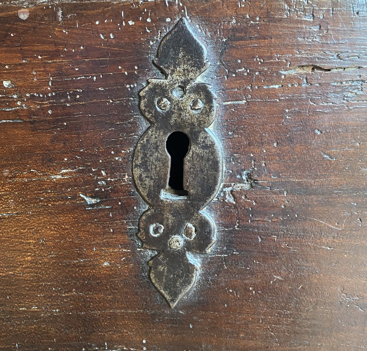 Oak Chest Decorated With 2 Fleurs De Lys XVIth-photo-4