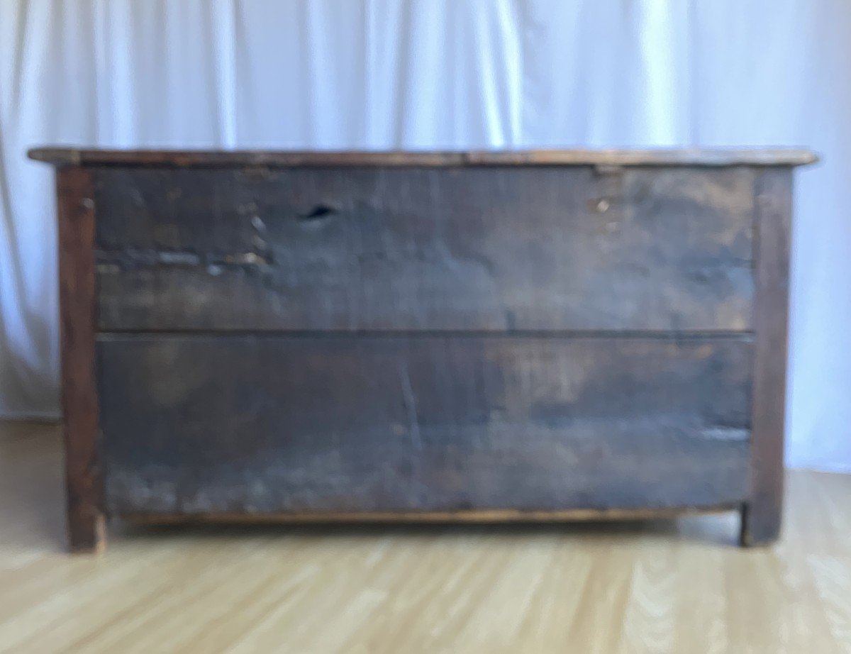 Oak Chest Decorated With 2 Fleurs De Lys XVIth-photo-4