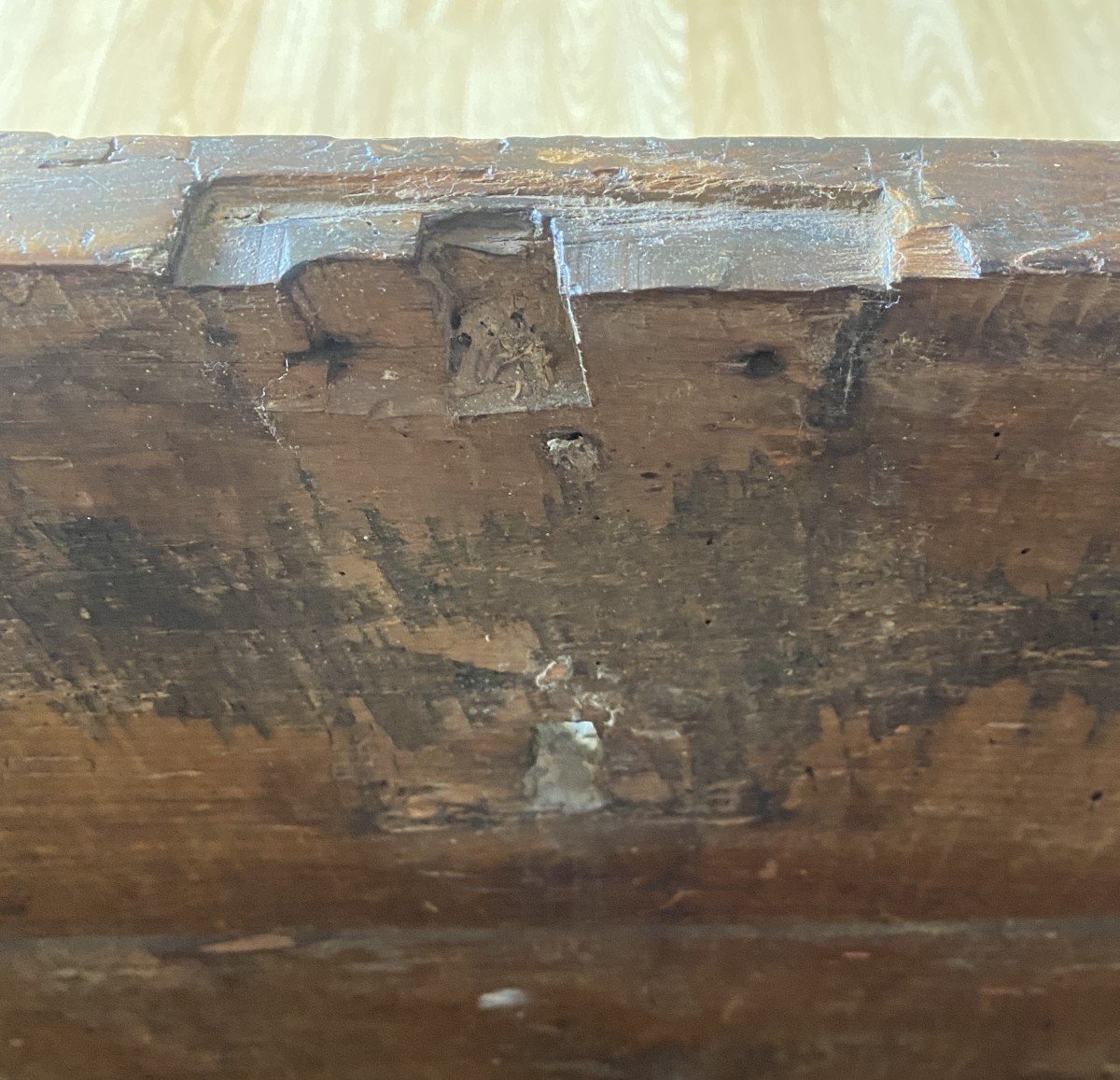 Oak Chest Decorated With 2 Fleurs De Lys XVIth-photo-7