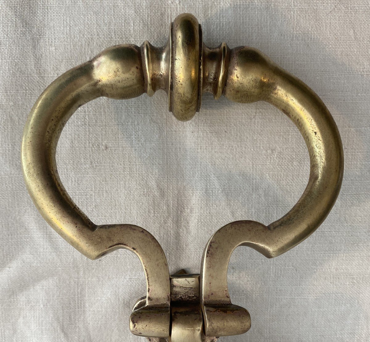 Knocker Or Door Hammer With Its Bronze Plate Early 19th Century-photo-4