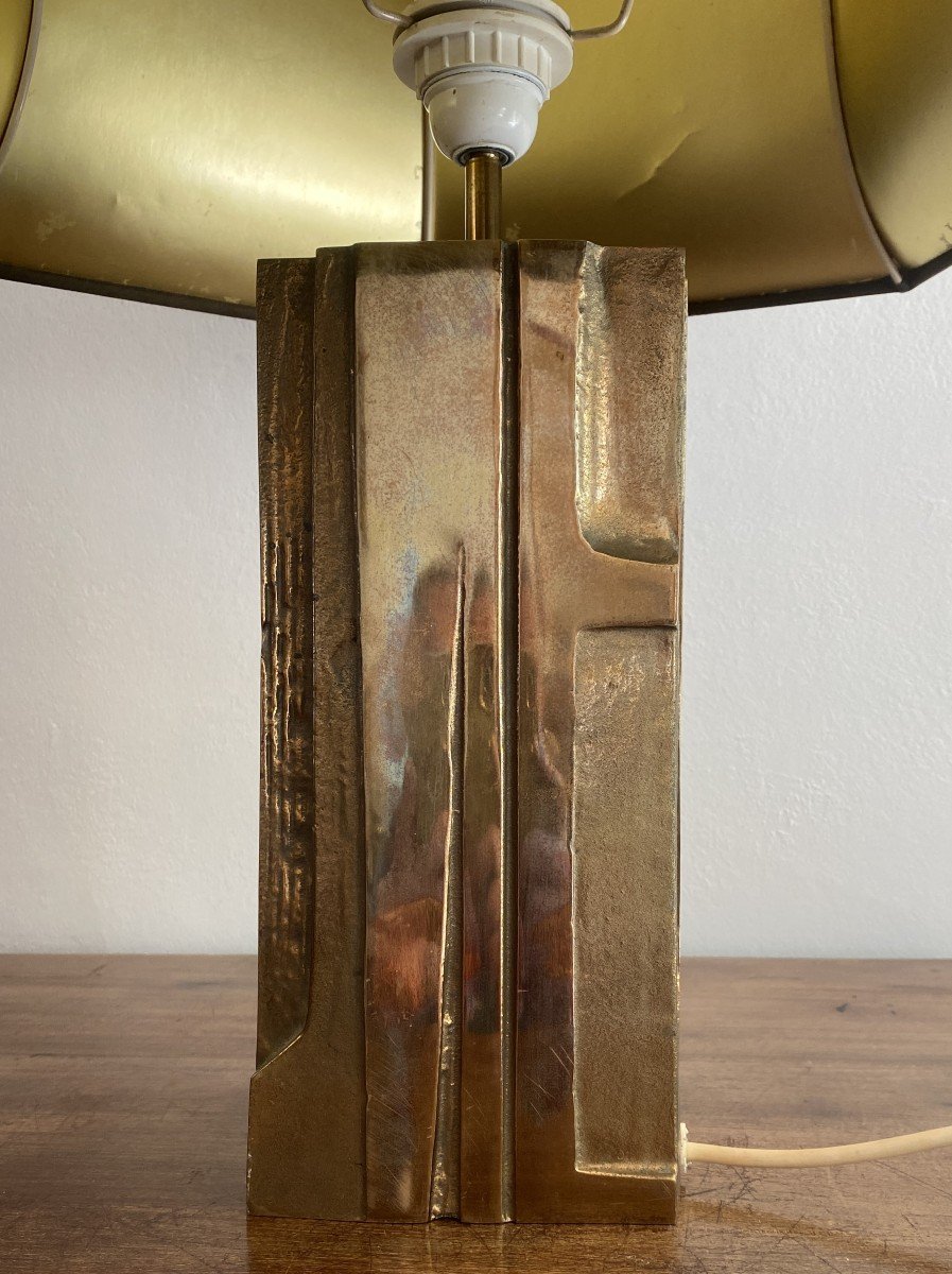 Mangematin Michel Sculpted Bronze Lamp 20th Century-photo-1