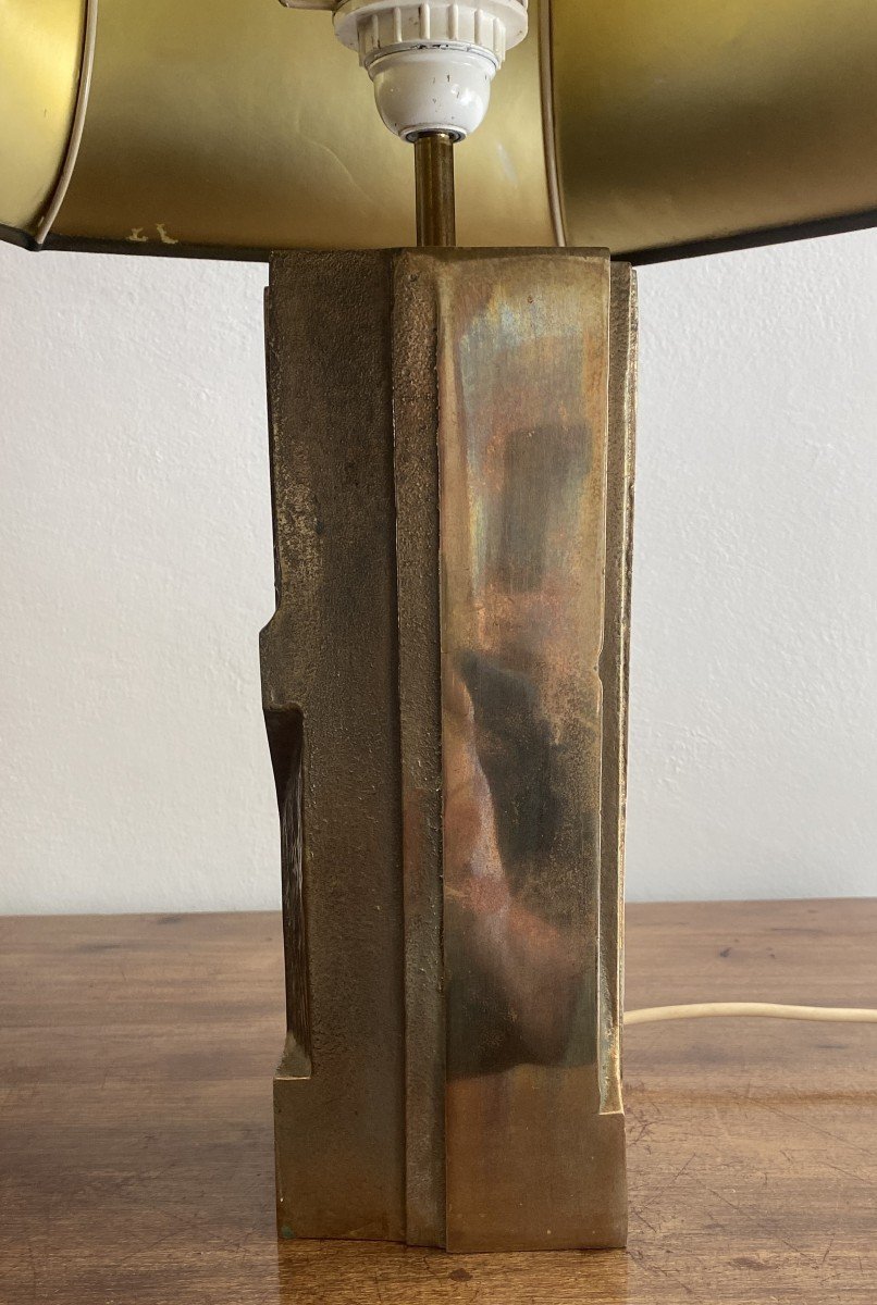 Mangematin Michel Sculpted Bronze Lamp 20th Century-photo-2