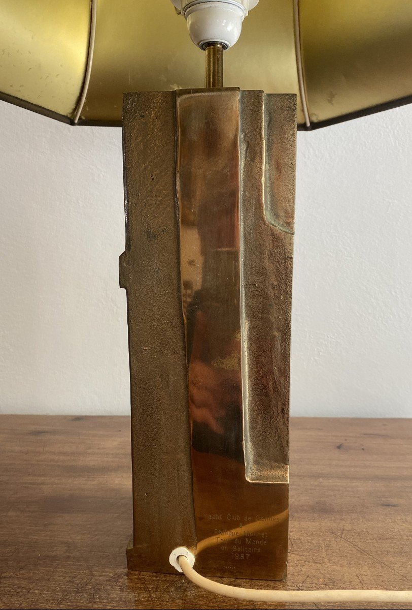 Mangematin Michel Sculpted Bronze Lamp 20th Century-photo-4