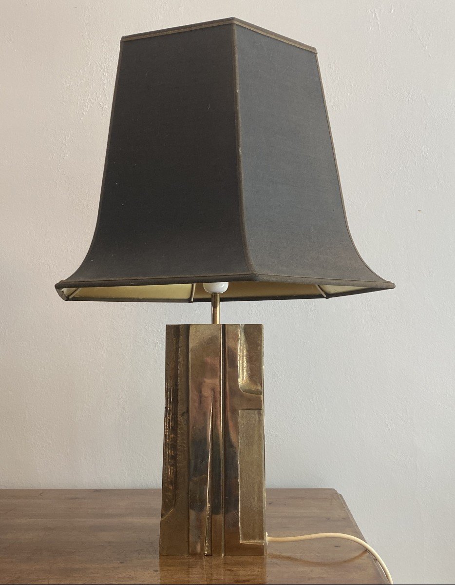 Mangematin Michel Sculpted Bronze Lamp 20th Century