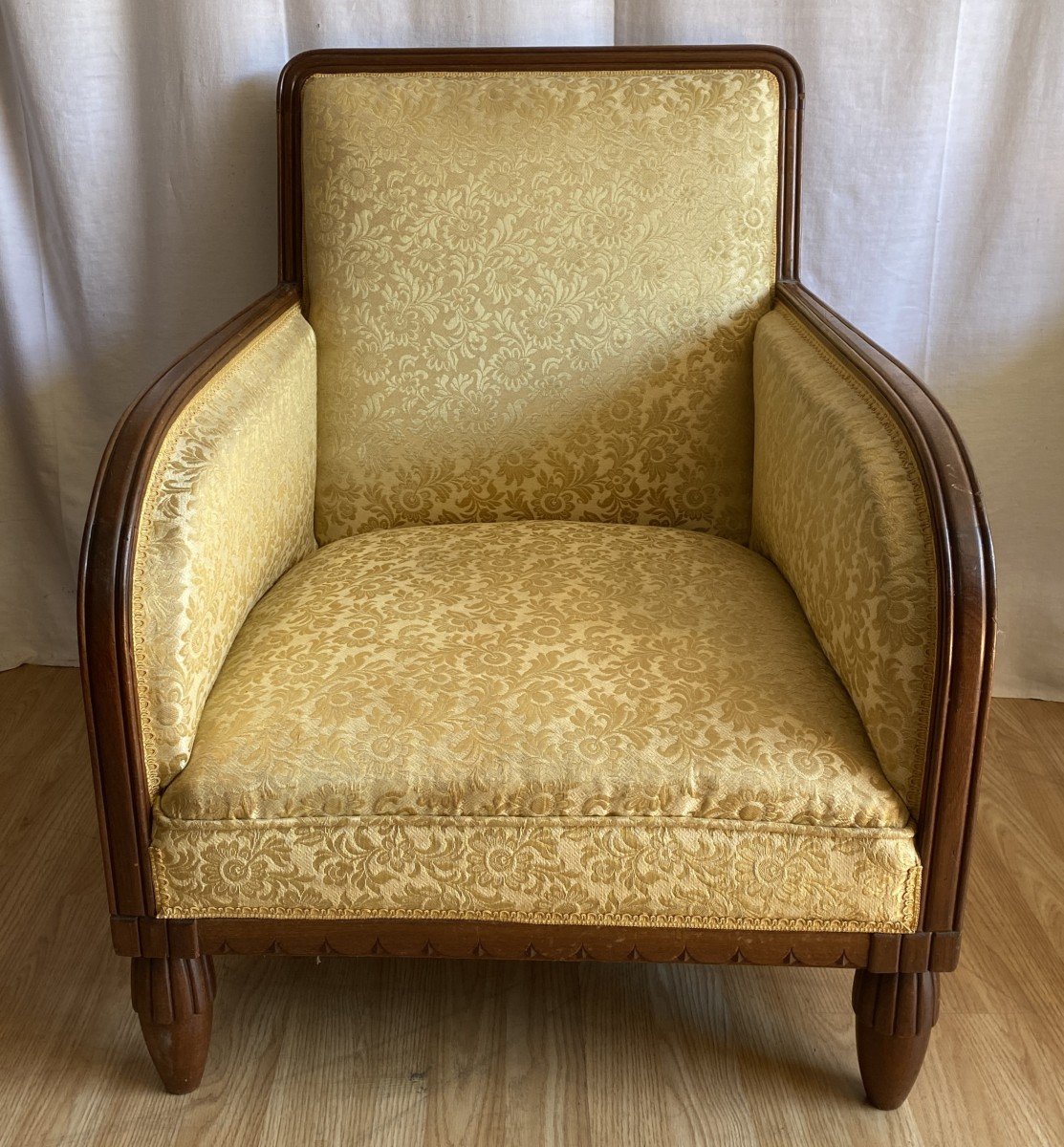 Pair Of 20th Century Art Deco Mahogany Armchairs-photo-4