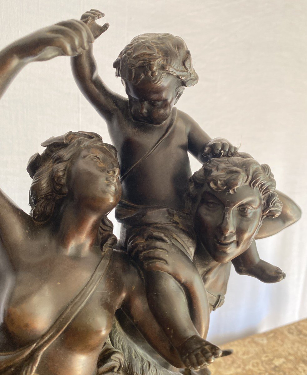 Clodion  Michel Groupe En Bronze Sculpture Dit "bacchanale" XIX ème-photo-7