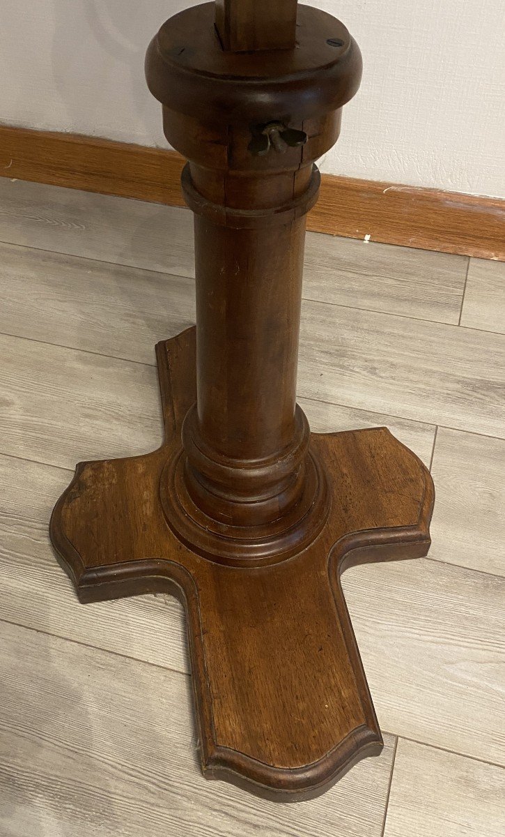 Lectern Or Table With Dupont System In Walnut, 19th Century-photo-3