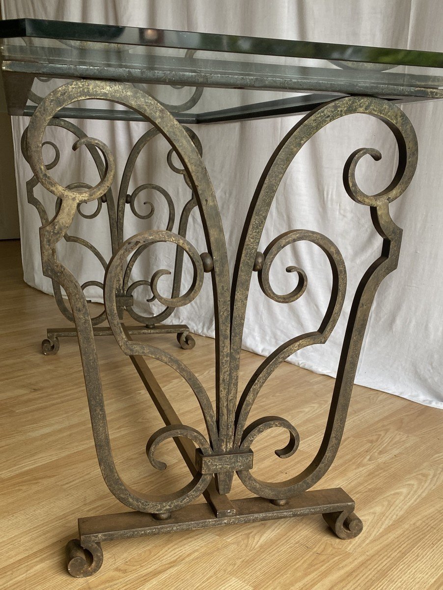 20th Century Wrought Iron Center Table Or Console