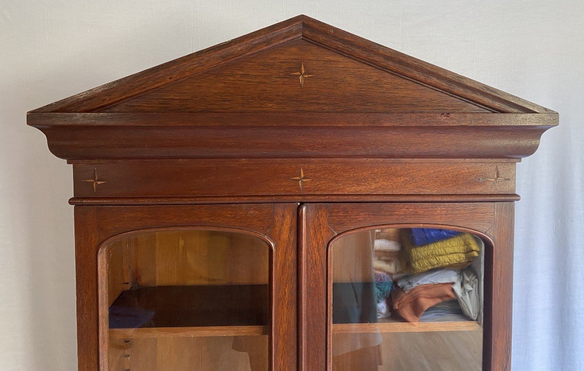 19th Century Mahogany Wall Shelf Display Cabinet-photo-2