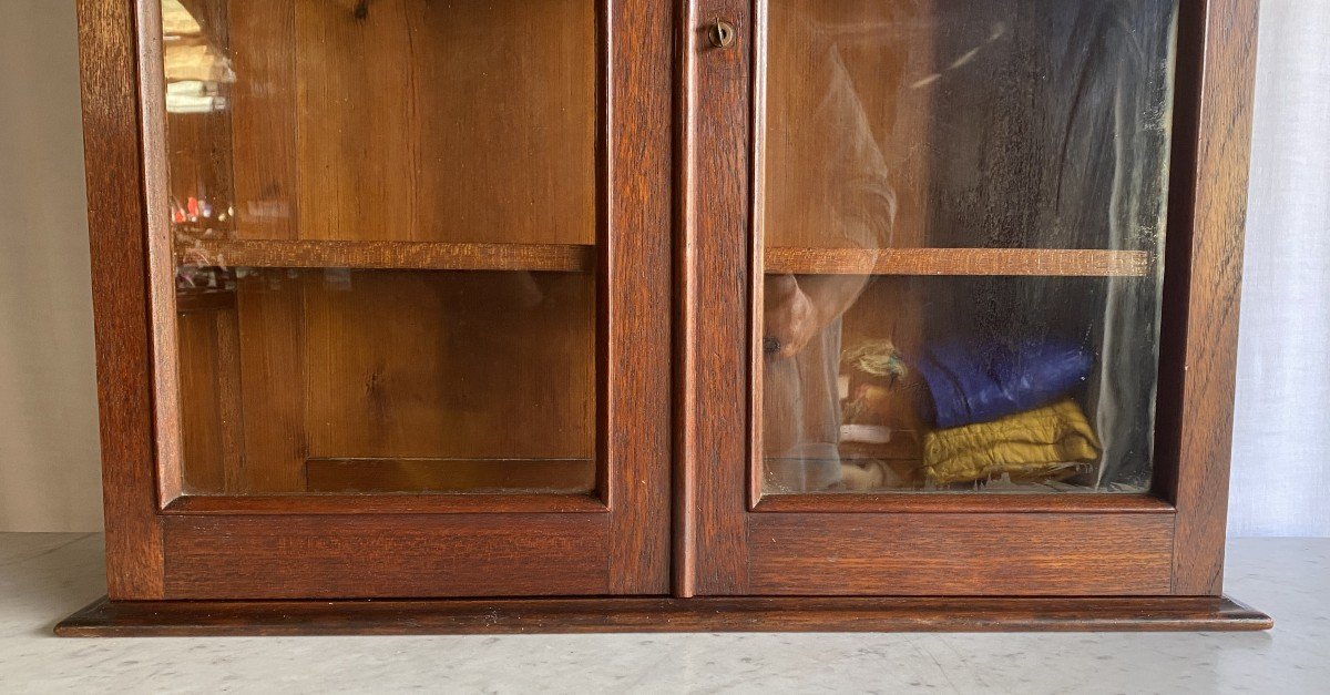 19th Century Mahogany Wall Shelf Display Cabinet-photo-3