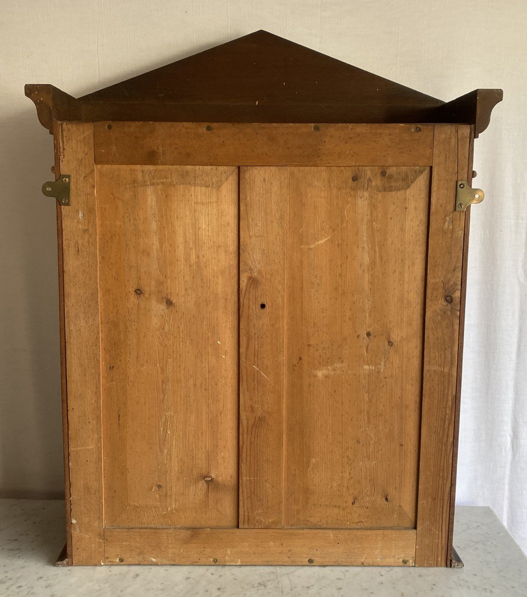 19th Century Mahogany Wall Shelf Display Cabinet-photo-3