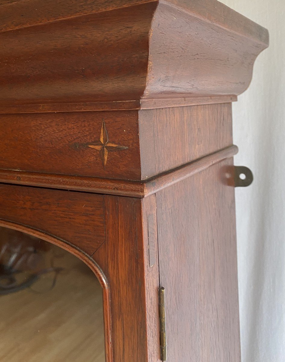 19th Century Mahogany Wall Shelf Display Cabinet-photo-7