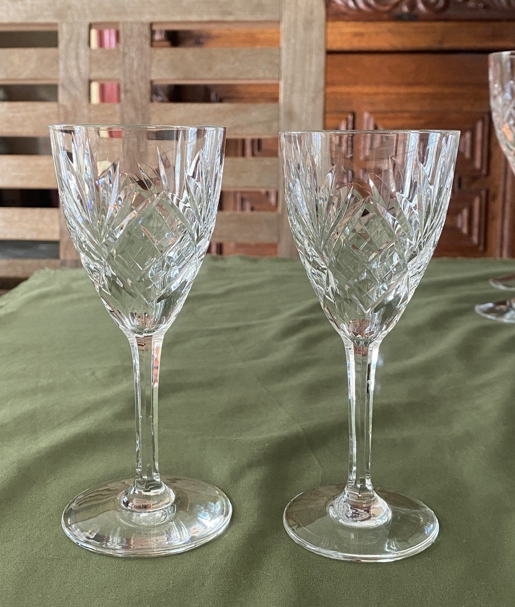 Service De Verres En Cristal St Louis Taillé Modèle Chantilly 32 Pièces XX ème-photo-5