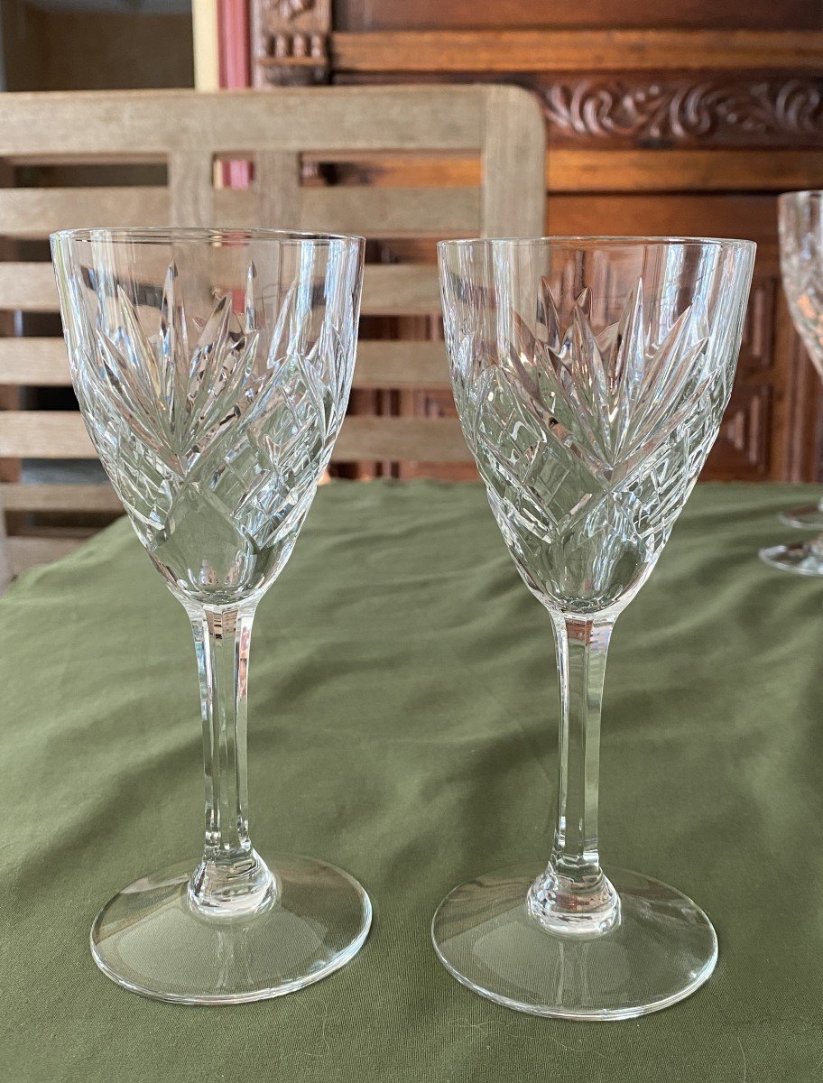 Service De Verres En Cristal St Louis Taillé Modèle Chantilly 32 Pièces XX ème-photo-6