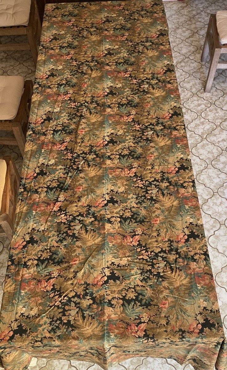 19th Century Floral Fabric Panel-photo-2