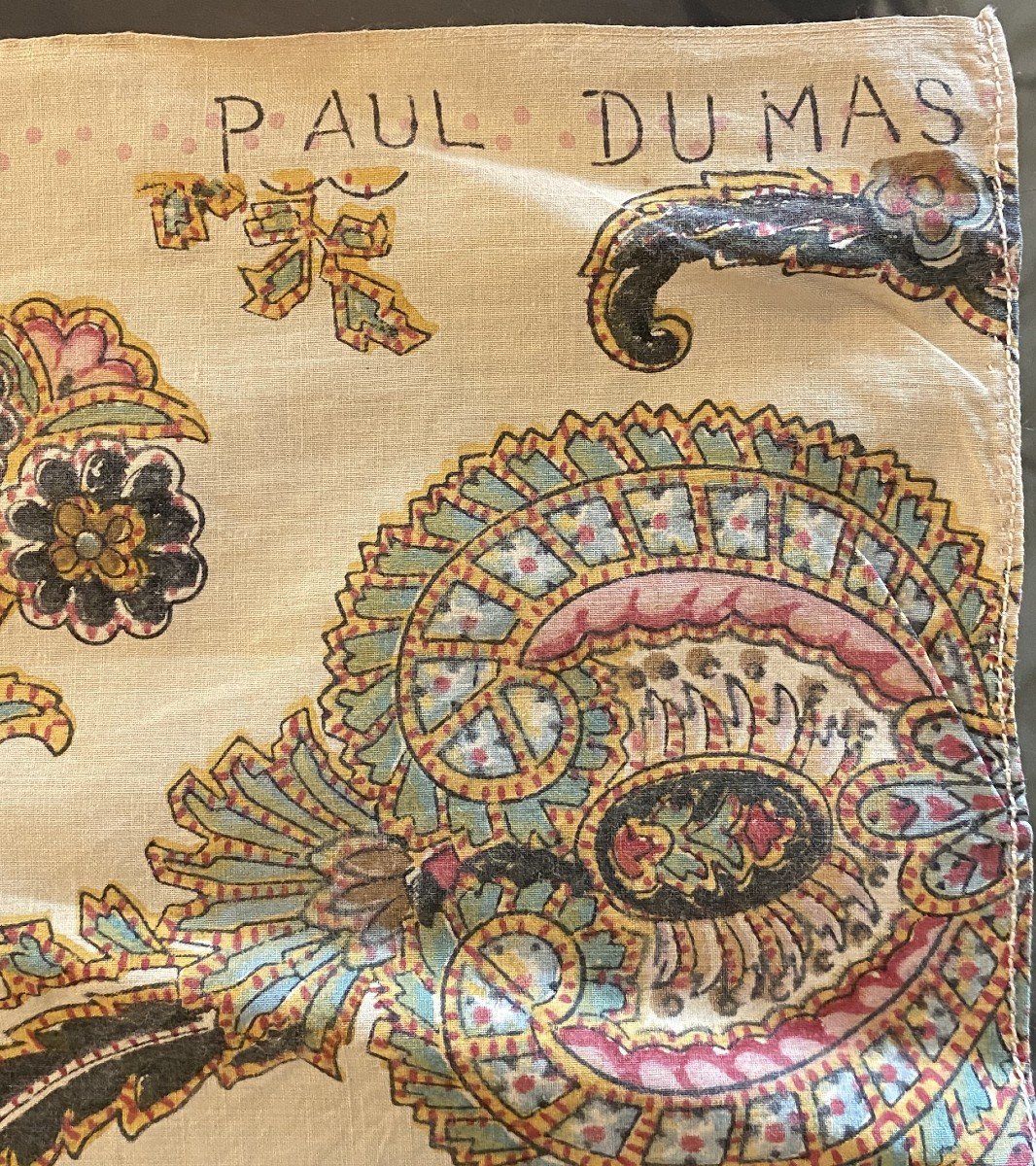 Large Paul Dumas Valance With Bolbec Decor, 20th Century-photo-3