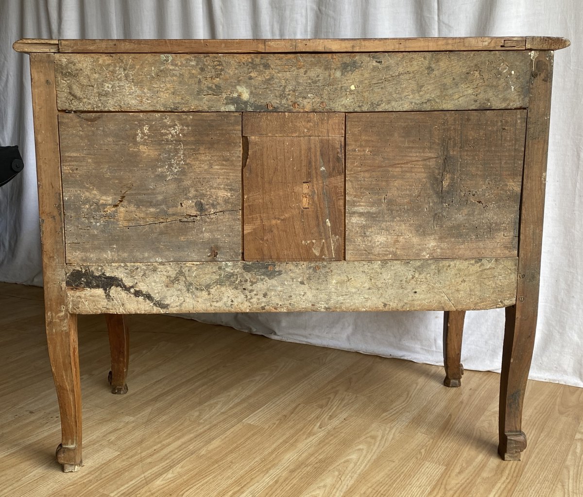 Louis XV Curved Chest Of Drawers In Walnut, 18th Century-photo-3