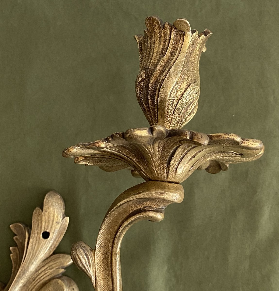 Paire d'Appliques Louis XV Rocaille En Bronze XVIII ème-photo-4