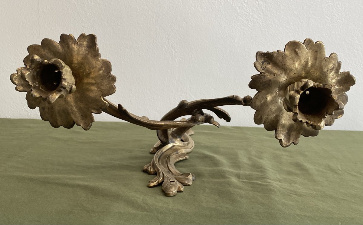 Paire d'Appliques Louis XV Rocaille En Bronze XVIII ème-photo-5