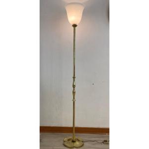 Riccardo Scarpa Floor Lamp In Gilt Bronze Model Clover 1960 XX Th