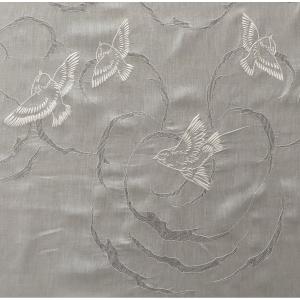 Large Linen Thread Tablecloth Embroidered Birds And Clouds Early XX