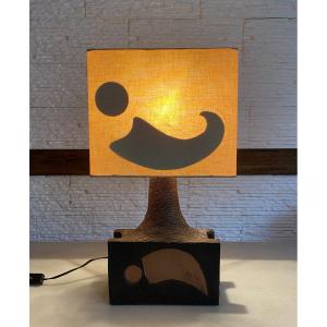 Lampe au Toucan En Terre Cuite  XX ème