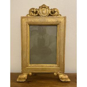 Photo Frame Or Mirror Golden Wood XVIII Th