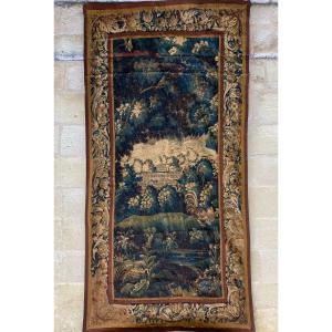 Aubusson Tapestry With Castle Decor, Greenery And Animals XVII