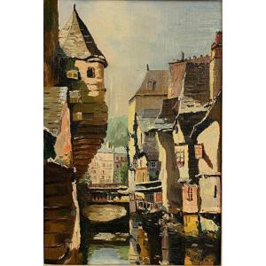 Painting Painting Representing The Steir In Quimper In Brittany XX Th