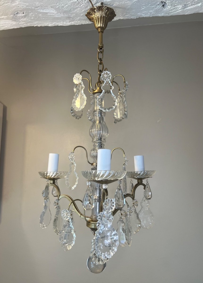 Bronze And Crystal Chandelier-photo-4