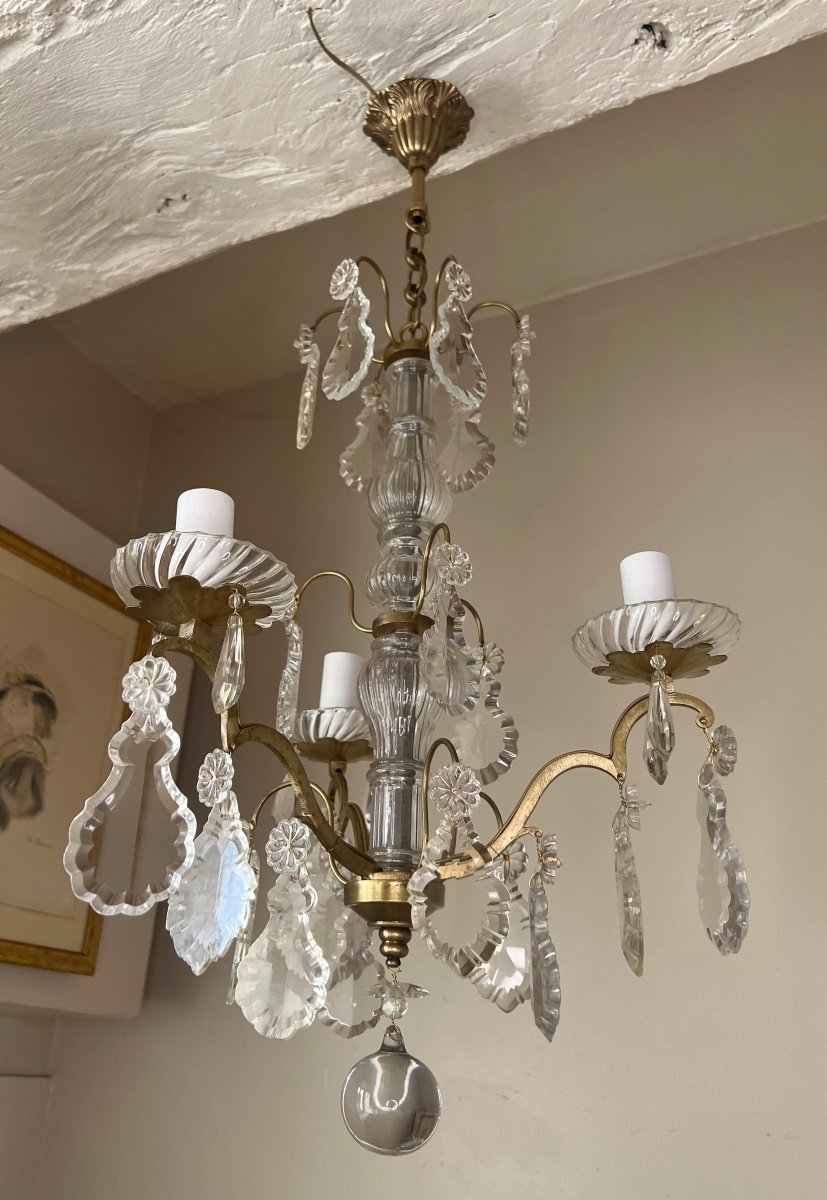 Bronze And Crystal Chandelier-photo-3