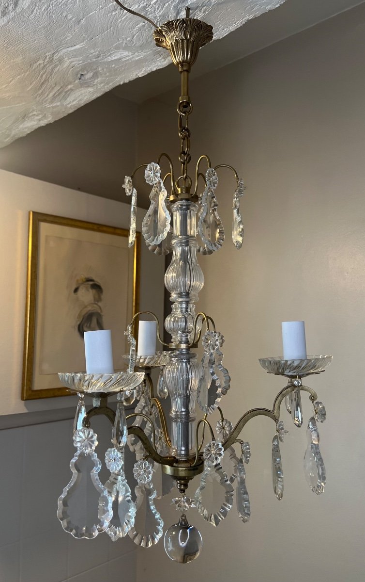 Bronze And Crystal Chandelier-photo-3