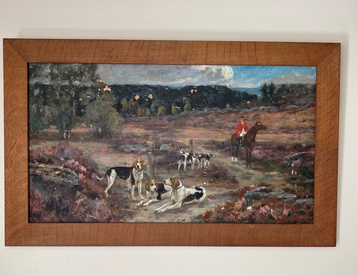 Tristan Lacroix Hunting Scene With Hounds