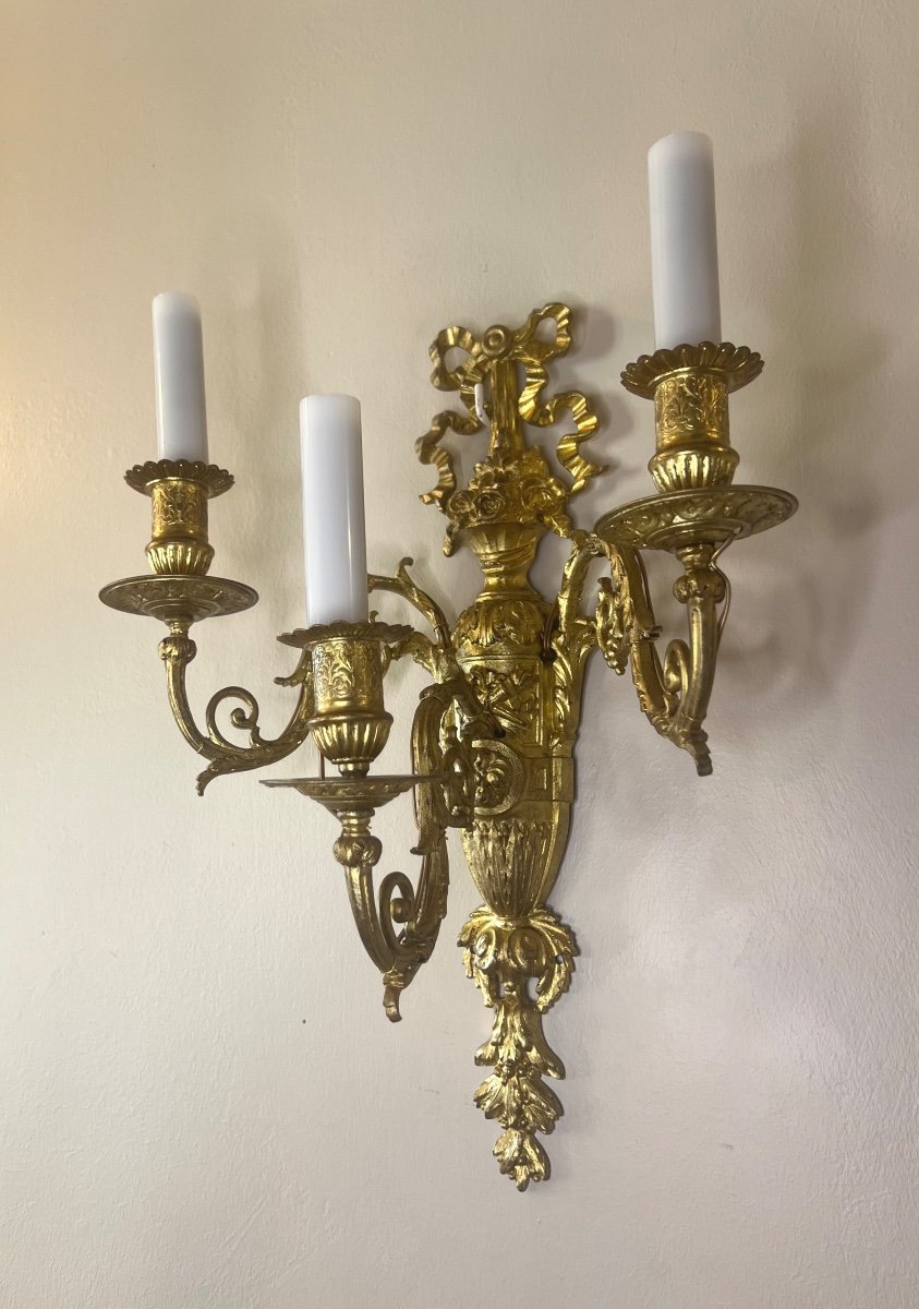 Pair Of Louis XVI Style Wall Lights-photo-2