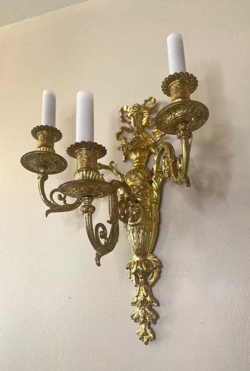 Pair Of Louis XVI Style Wall Lights-photo-3