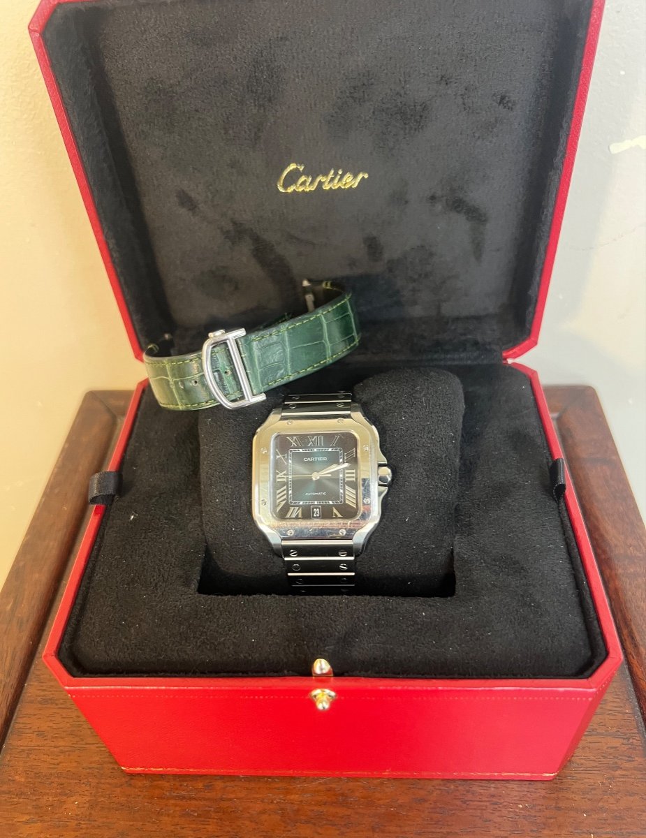 Montre Cartier Santos 40mm Fond Vert Full Set-photo-3