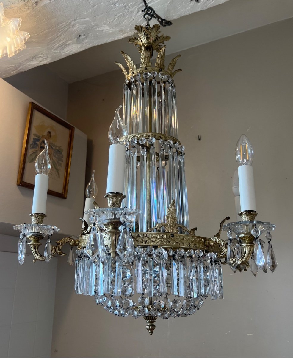 Lustre cristal, fin XIXe-photo-2