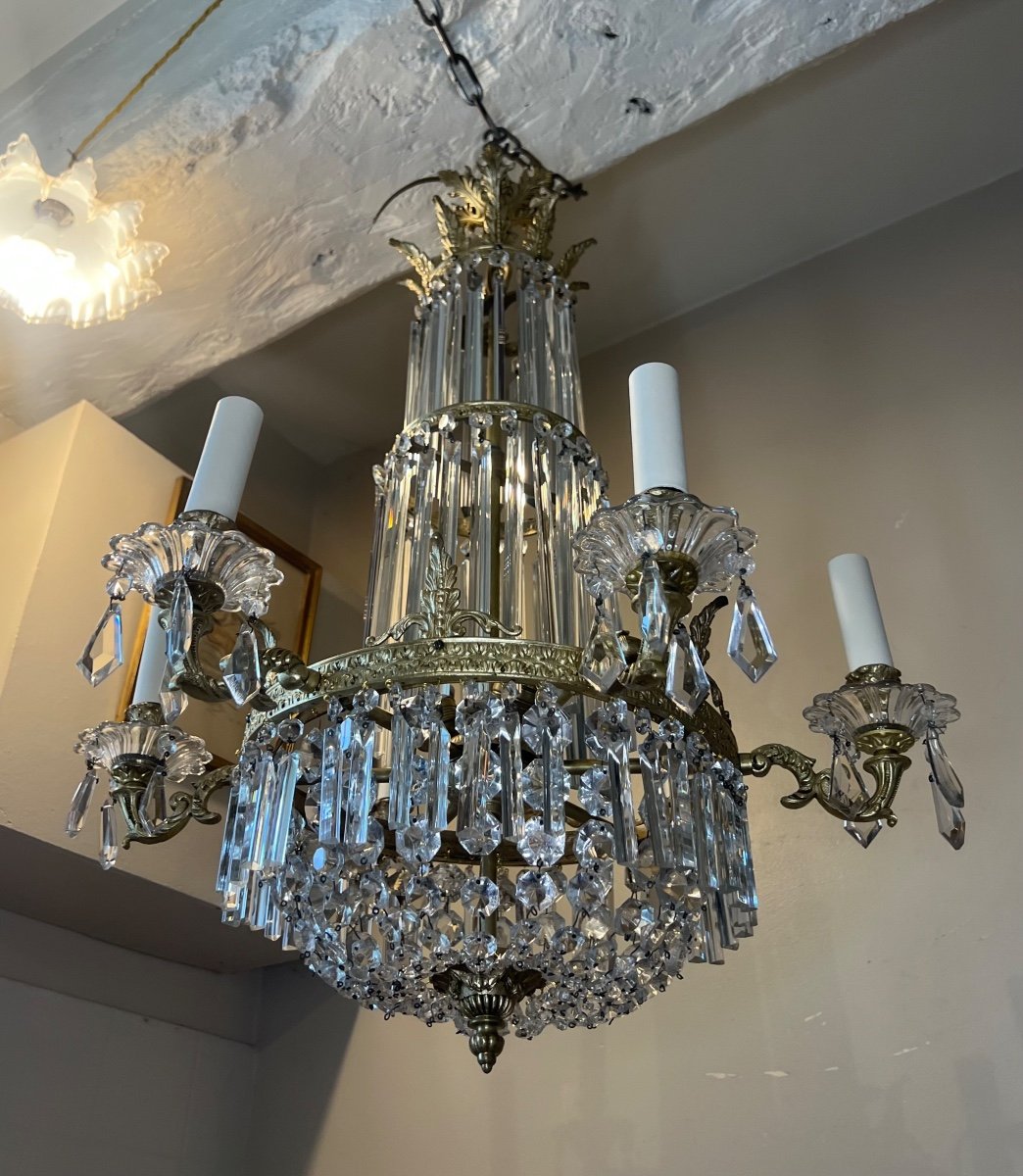 Crystal Chandelier, Late 19th Century-photo-3