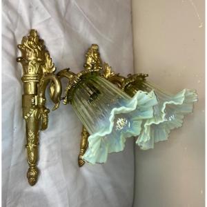 Pair Of Gilt Bronze Wall Lights 