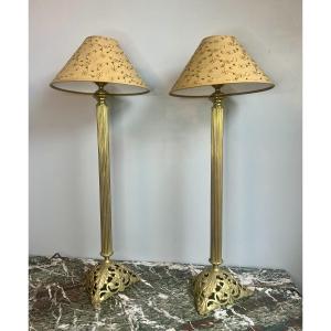 Pair Of Large Lamps 