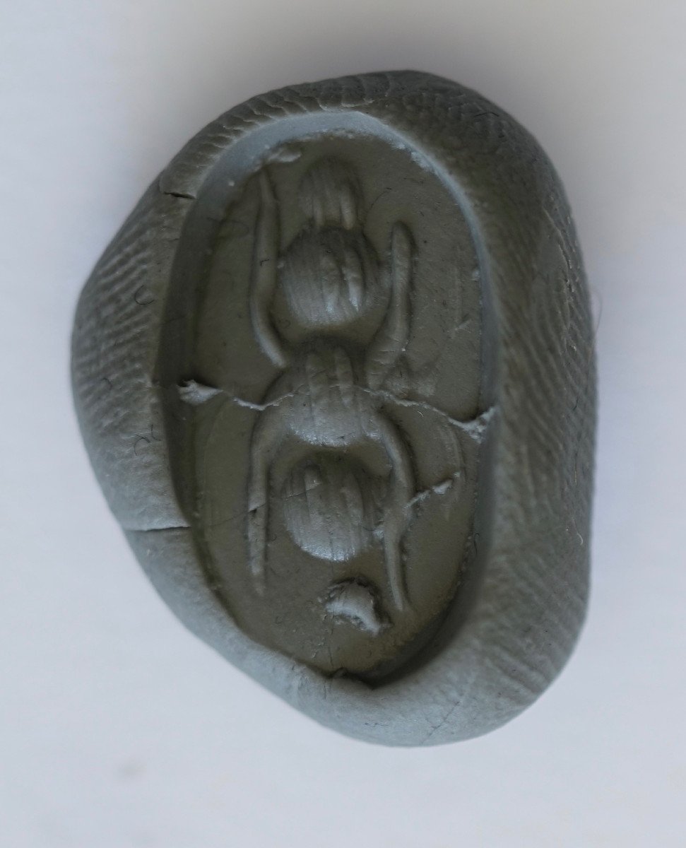  Intaille  magique romaine sur hématite : fourmi avec une graine-photo-2