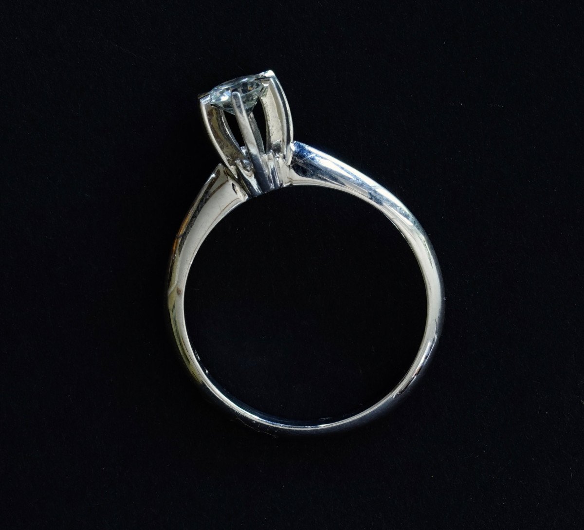 Bague en or blanc Solitaire Diamant 0,3 Carats-photo-4