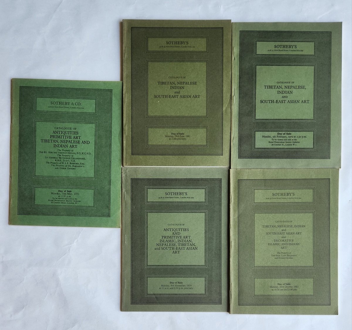 Bibliography Asian Arts: Lot 5 Sotheby's Catalog 1975-81 China, Tibet, Thailand, Etc.