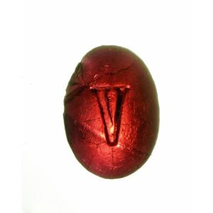 Intaglio On Glass With The Letter V  